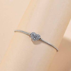 Rhinestone Heart Decor Bracelet New